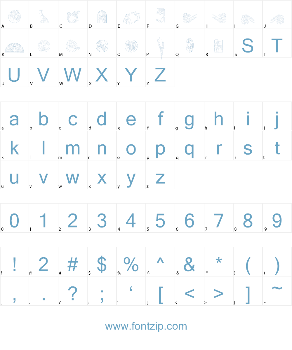 St'aint Glass Font Character